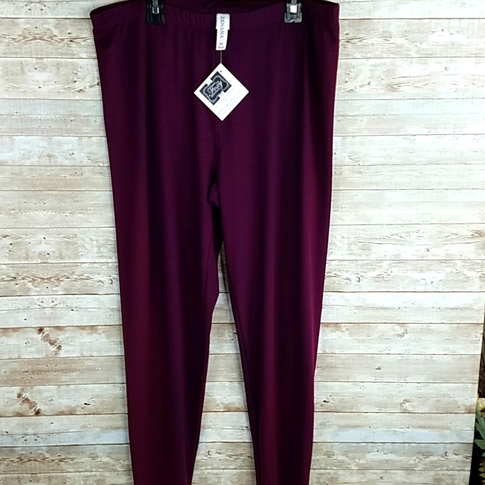 Zenana Premium, Burgandy leggings, Sz 2X - Picture 1 of 4